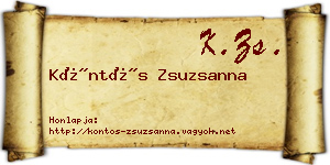 Köntös Zsuzsanna névjegykártya